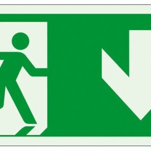 Jälkivalaisevat poistumisopasteet Alas