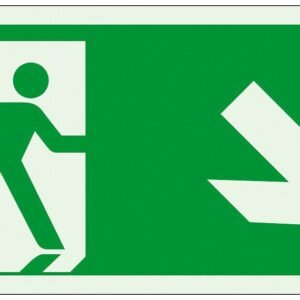 Jälkivalaisevat poistumisopasteet Oikea-alas