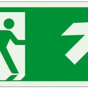 Jälkivalaisevat poistumisopasteet Oikea-ylös