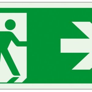 Jälkivalaisevat poistumisopasteet Oikealle