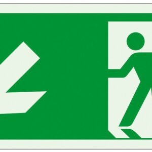 Jälkivalaisevat poistumisopasteet Vasen-alas